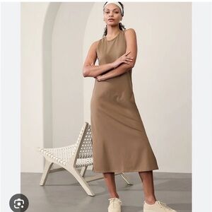 Athleta Sleeveless Tan Midi Dress